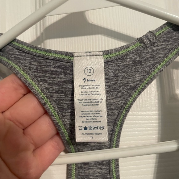 Ivivva grey racer back tank top - Picture 2 of 4